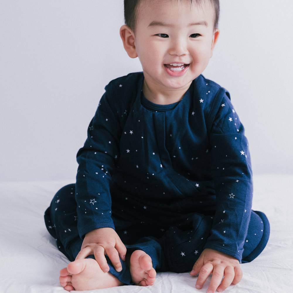 Woolbabe 3-Seasons Merino/Organic Cotton Sleeping Suit - Tekapo Stars