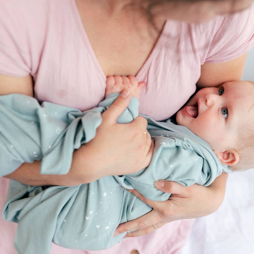 Woolbabe Merino/Organic Cotton Swaddle/Blanket - Tide Stars