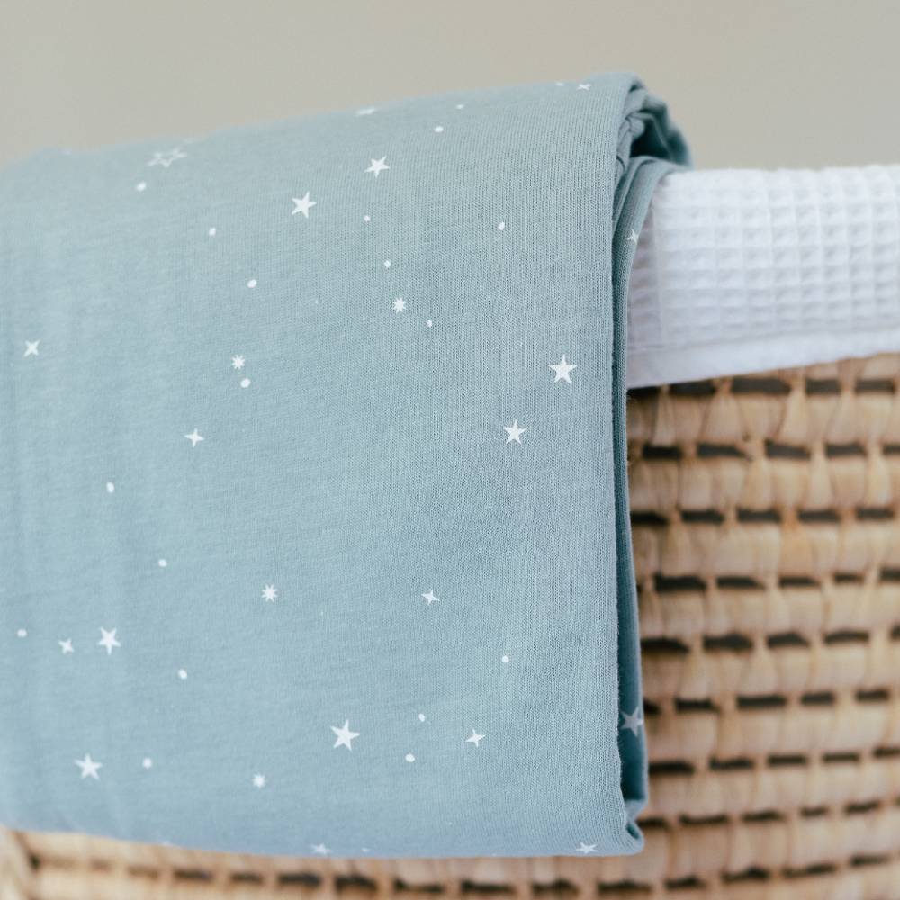 Woolbabe Merino/Organic Cotton Swaddle/Blanket - Tide Stars