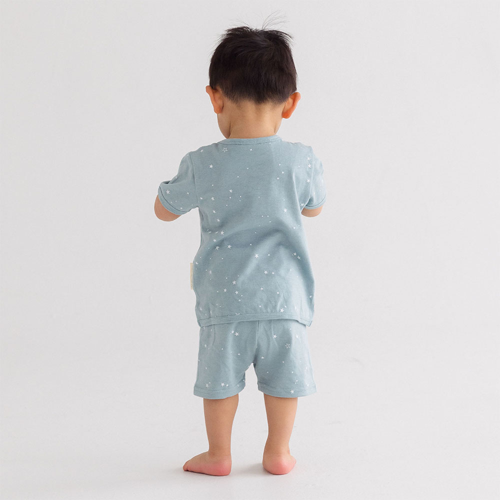 Woolbabe Merino/Organic Cotton Summer Pyjamas - Tide Stars