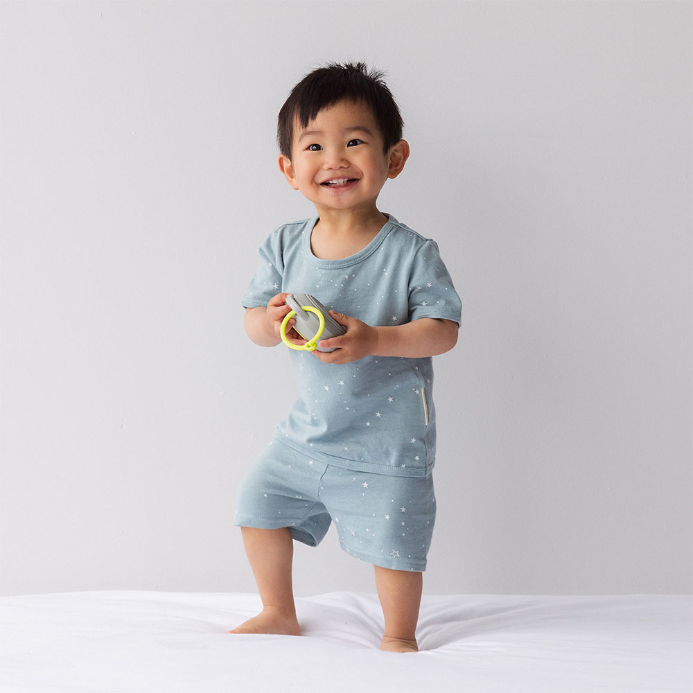 Woolbabe Merino/Organic Cotton Summer Pyjamas - Tide Stars