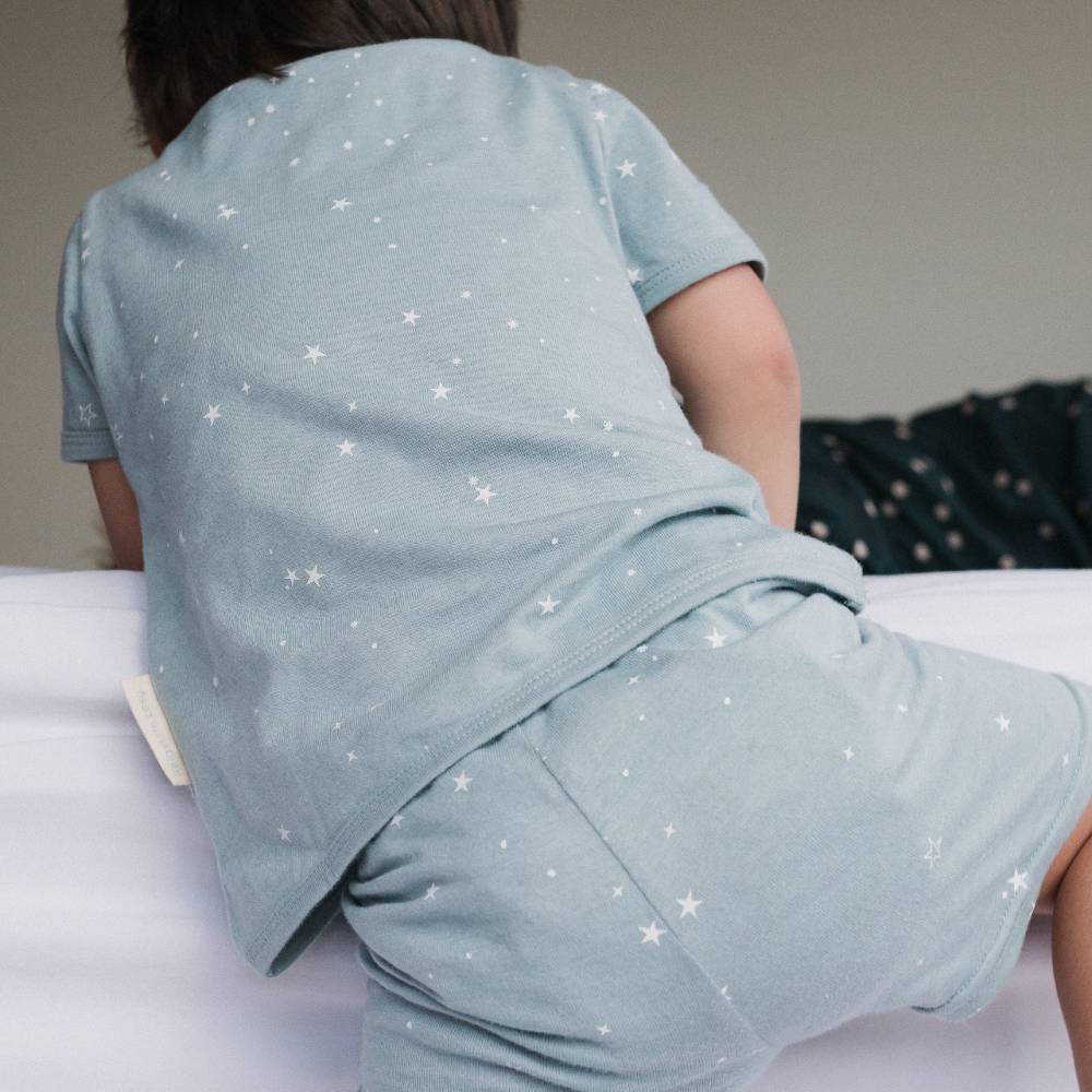 Woolbabe Merino/Organic Cotton Summer Pyjamas - Tide Stars