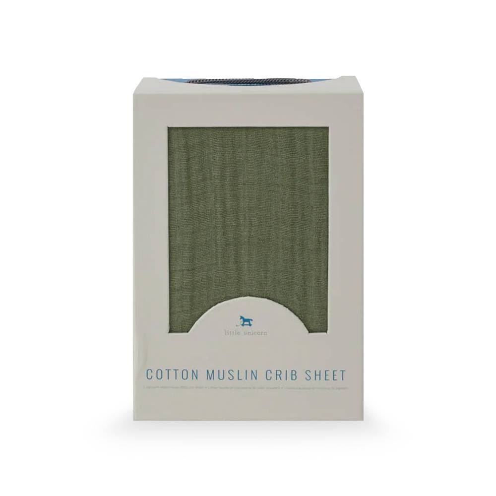 Muslin Fitted Cot Sheet - Fern