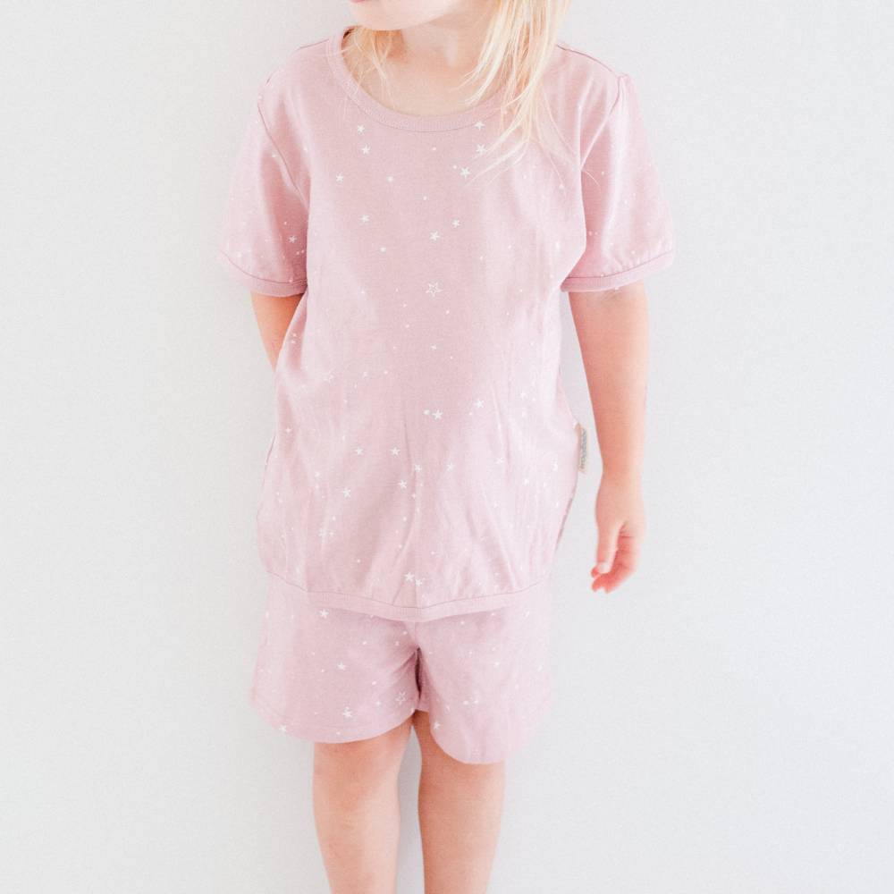 Woolbabe Merino/Organic Cotton Summer Pyjamas - Dusk Stars
