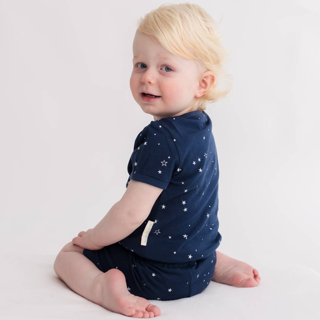 Woolbabe Merino/Organic Cotton Summer Pyjamas - Tekapo Stars