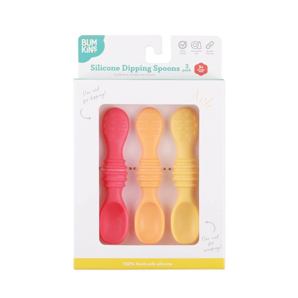Bumkins Silicone Spoon 3pk - Tutti-Frutti - Red