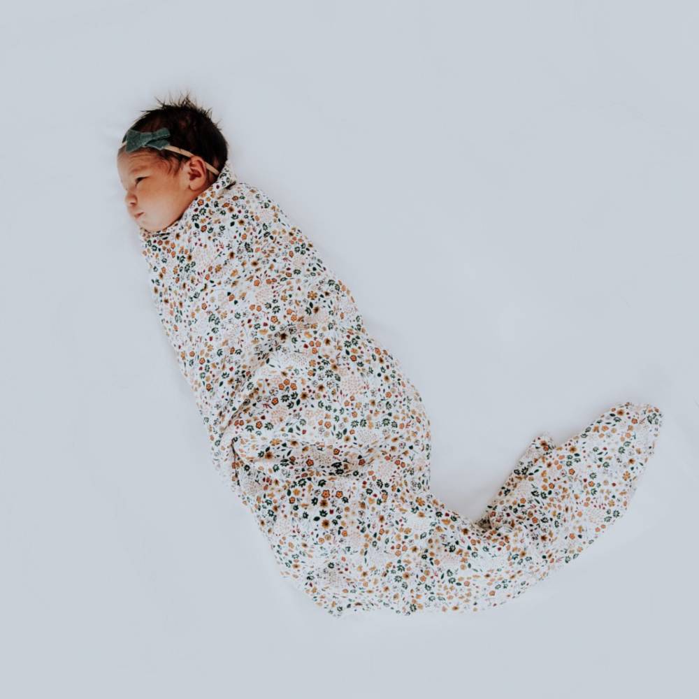 Single Cotton Muslin Swaddle - Pressed Petals