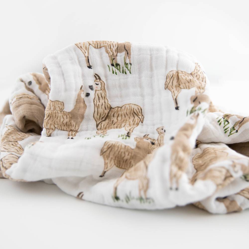 Cotton Muslin Baby Blanket - Llama Llama