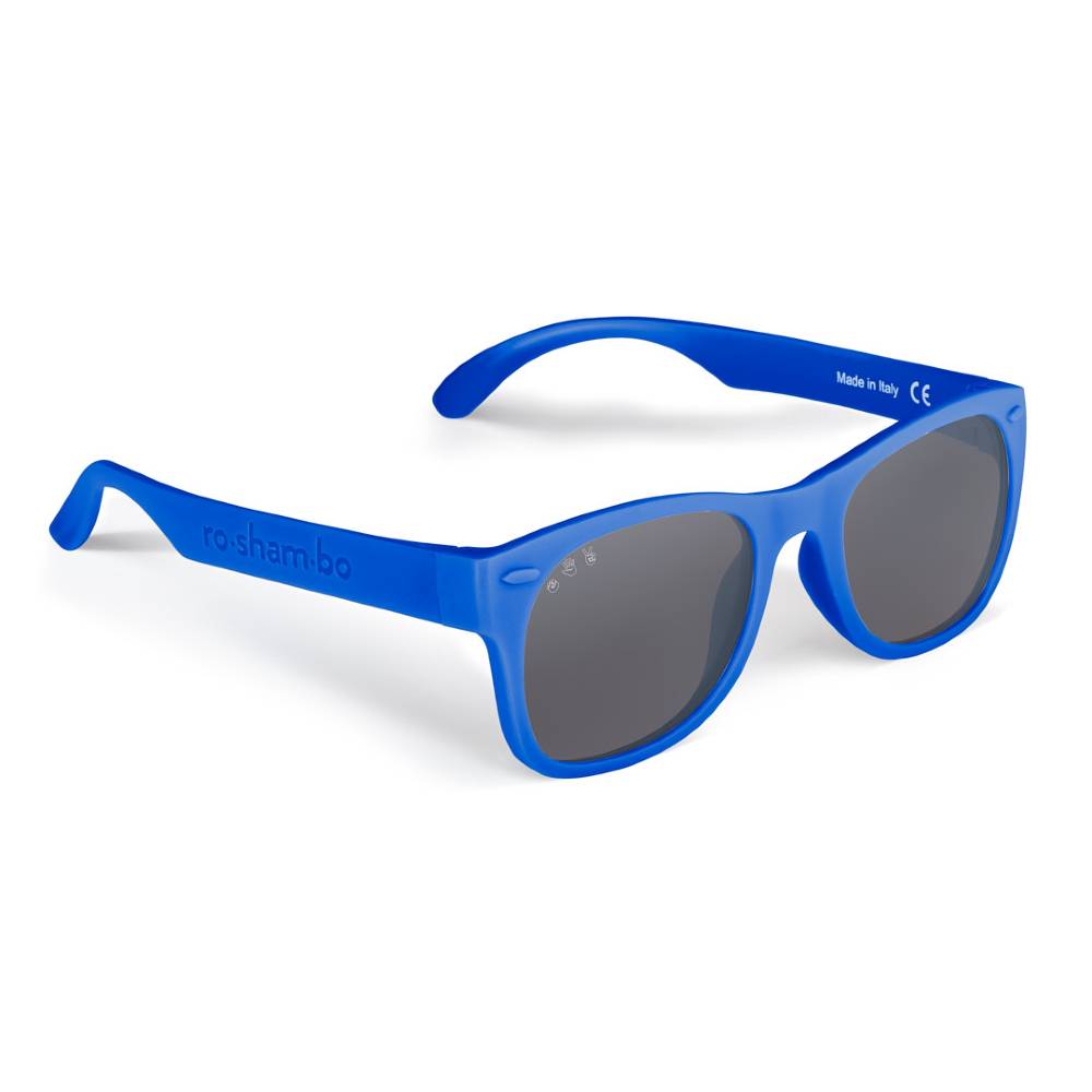 Polarized baby shades, Millhouse Royal Blue, white background, angled