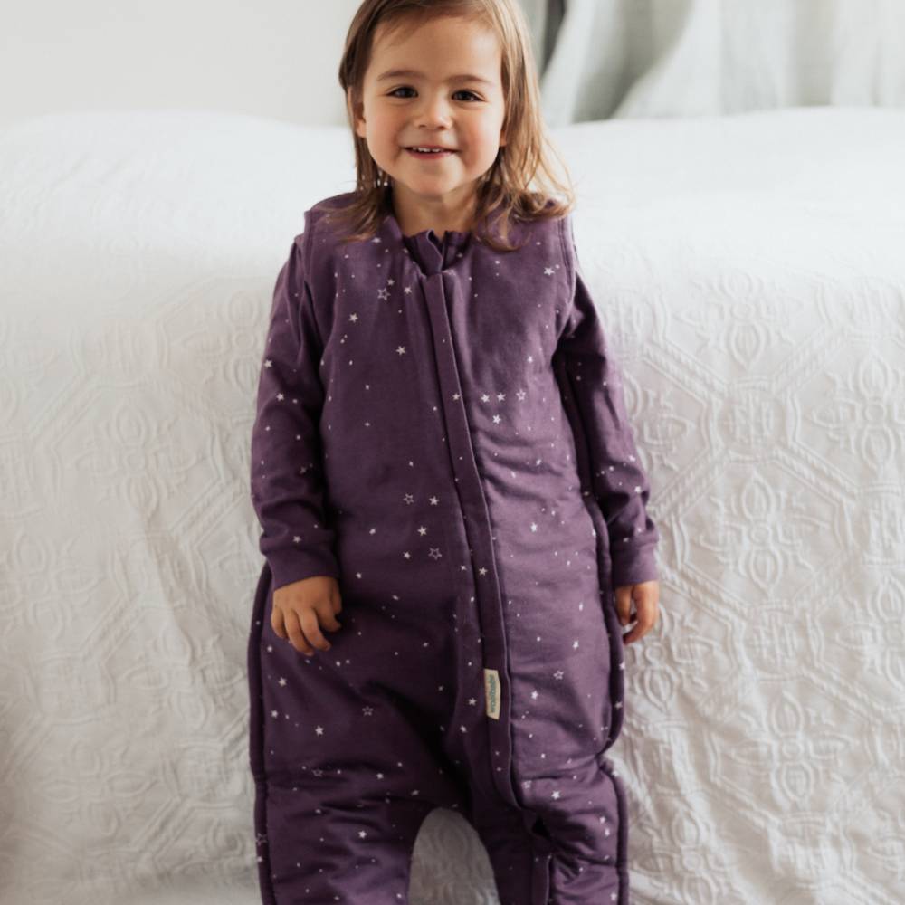 Woolbabe Duvet Merino/Organic Cotton Sleeping Suit - Twilight Stars