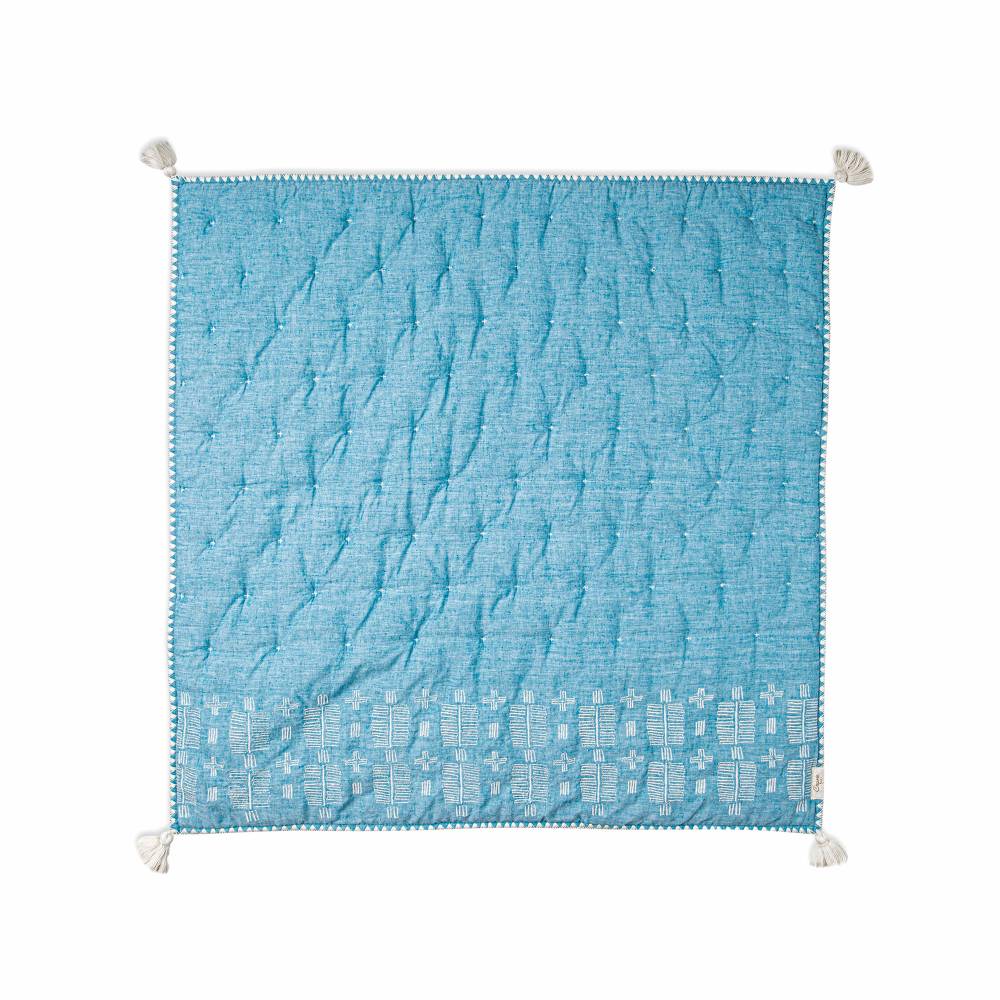 Crane Baby Reversible Quilted Blanket - Caspian