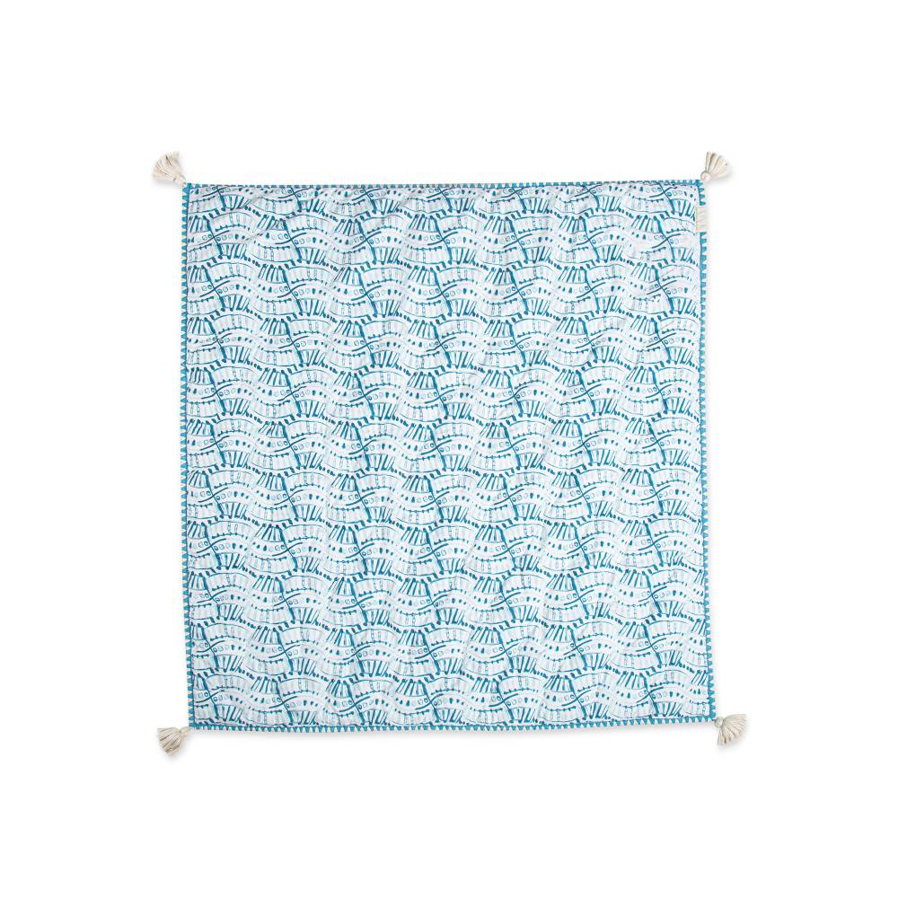 Crane Baby Reversible Quilted Blanket - Caspian