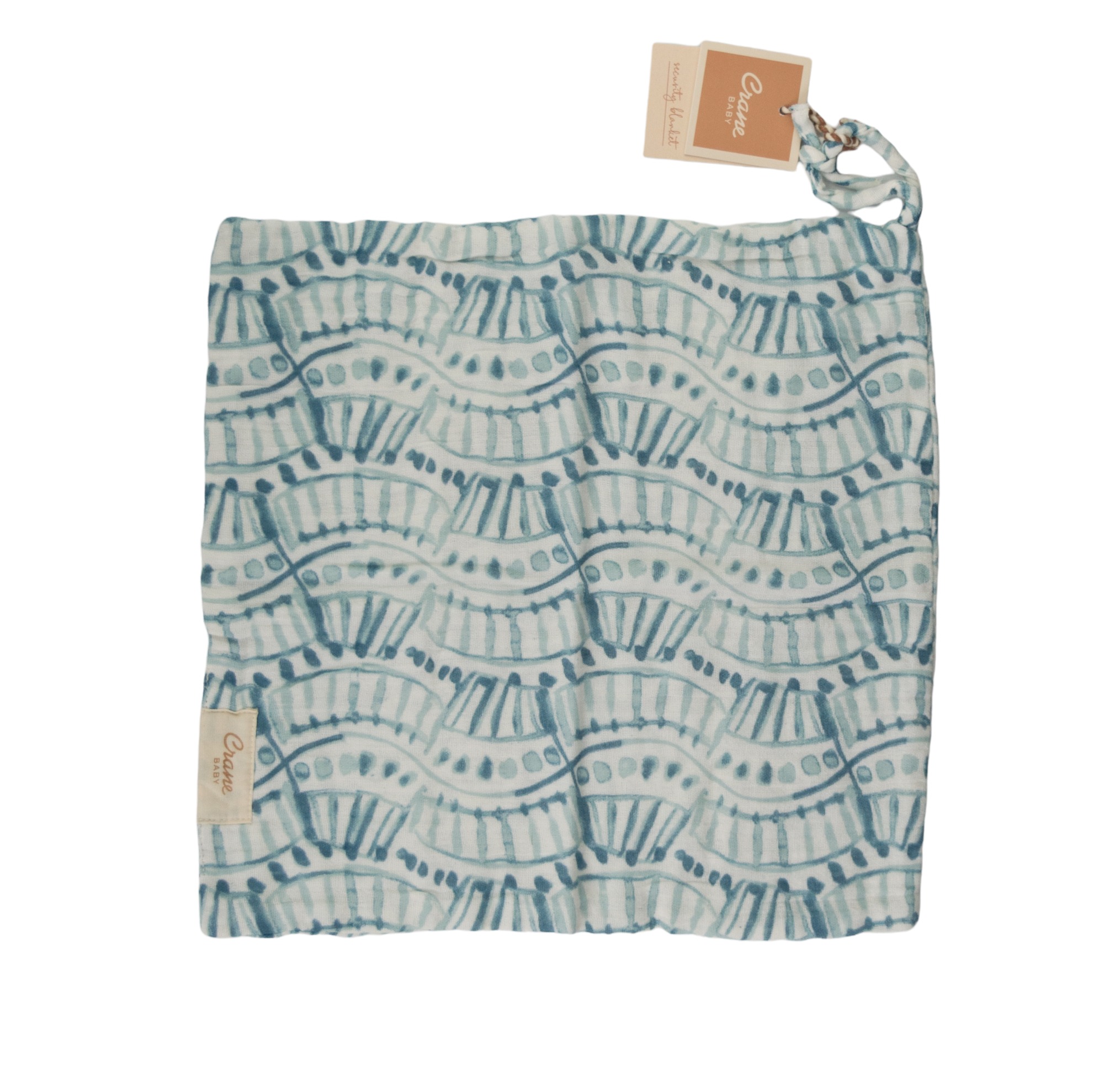 Crane Baby Muslin Security Blanket - Indigo Print