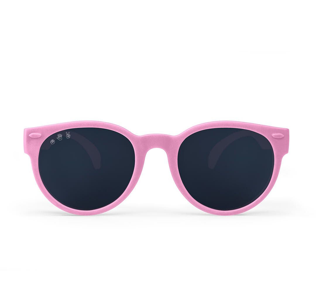 Round Junior Shades w Black Lens - Popple Light Pink