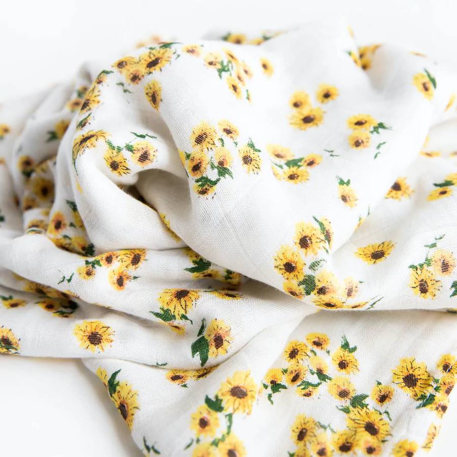 Deluxe Muslin Swaddle - Ditzy Sunflower