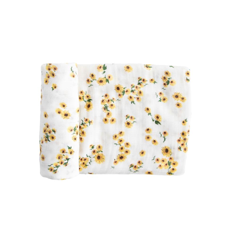 Deluxe Muslin Swaddle - Ditzy Sunflower