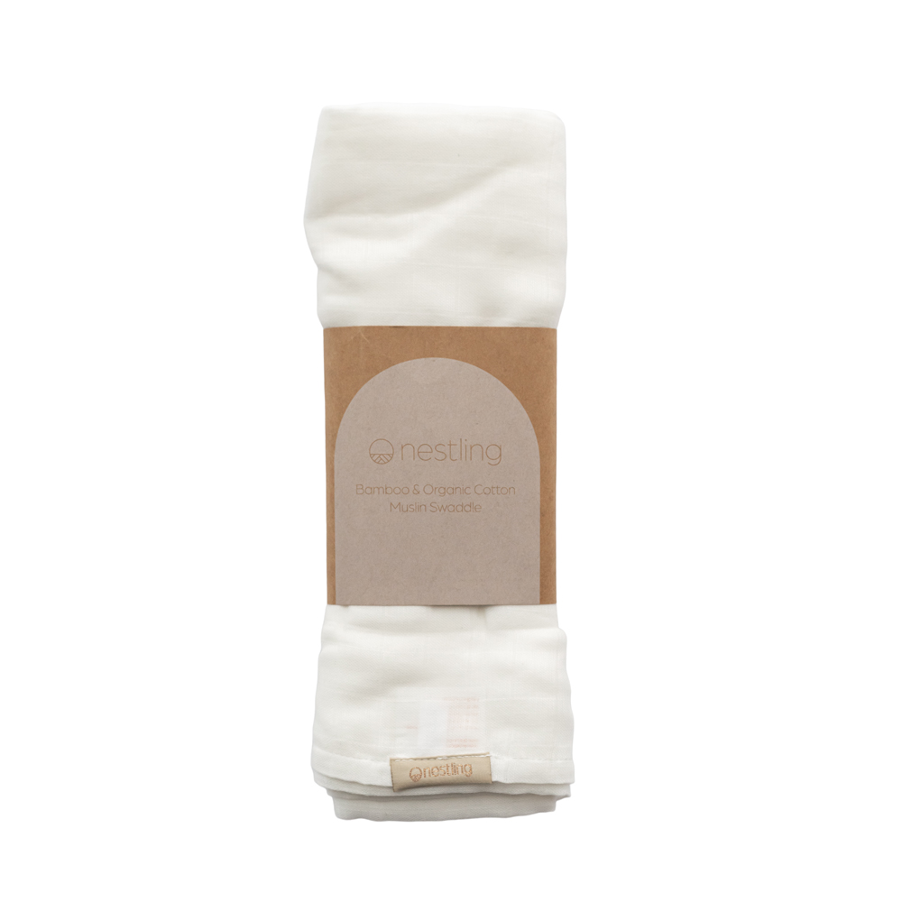 Nestling Muslin Swaddle Wrap - White