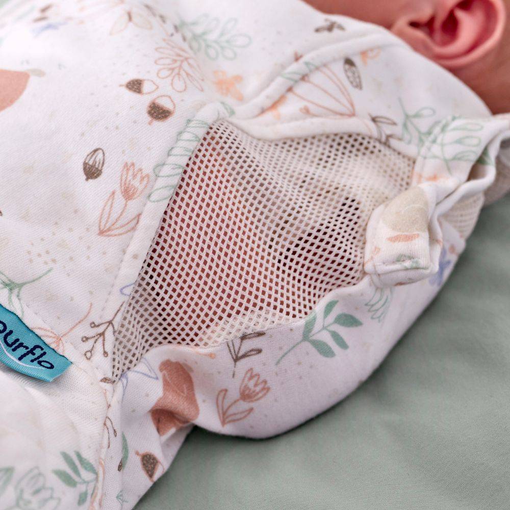 Purflo Swaddle to Sleep Bag - 0.5 tog - Storybook Nutmeg