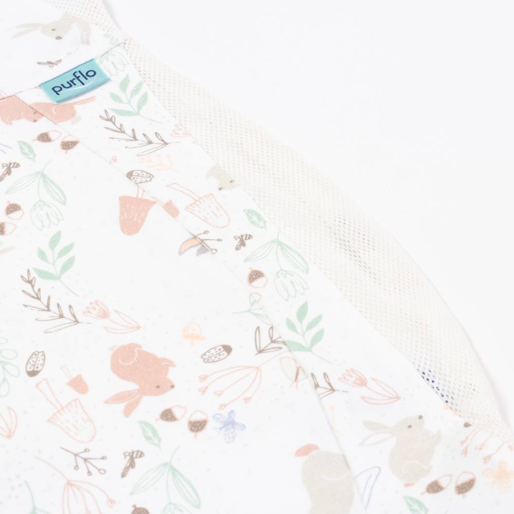 Purflo Swaddle to Sleep Bag - 0.5 tog - Storybook Nutmeg