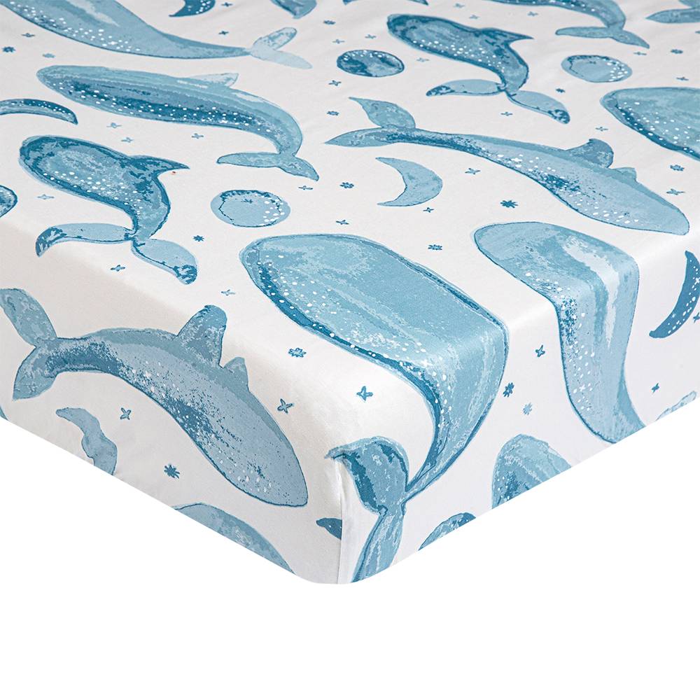 Crane Baby Bassinet Fitted Sheet - Caspian Collection - Caspian Whale