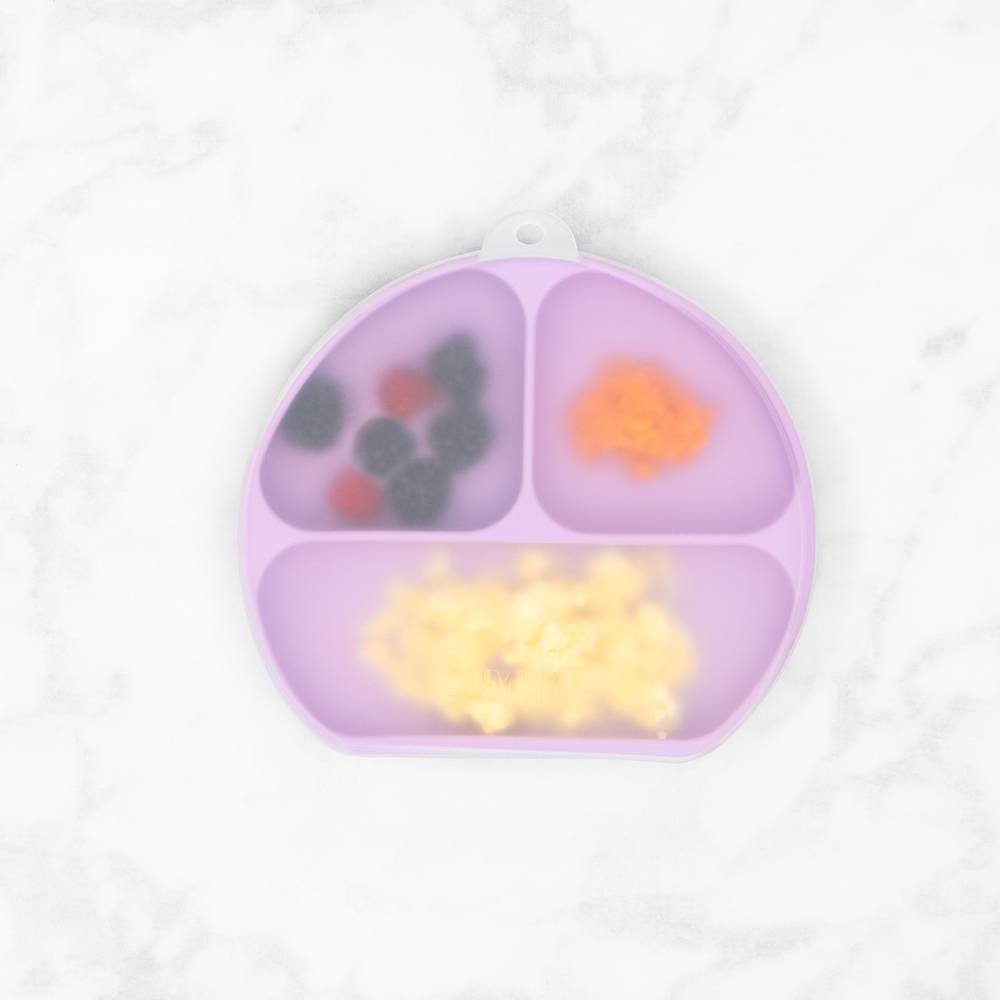 Bumkins Silicone Grip Dish + Lid - Lavender