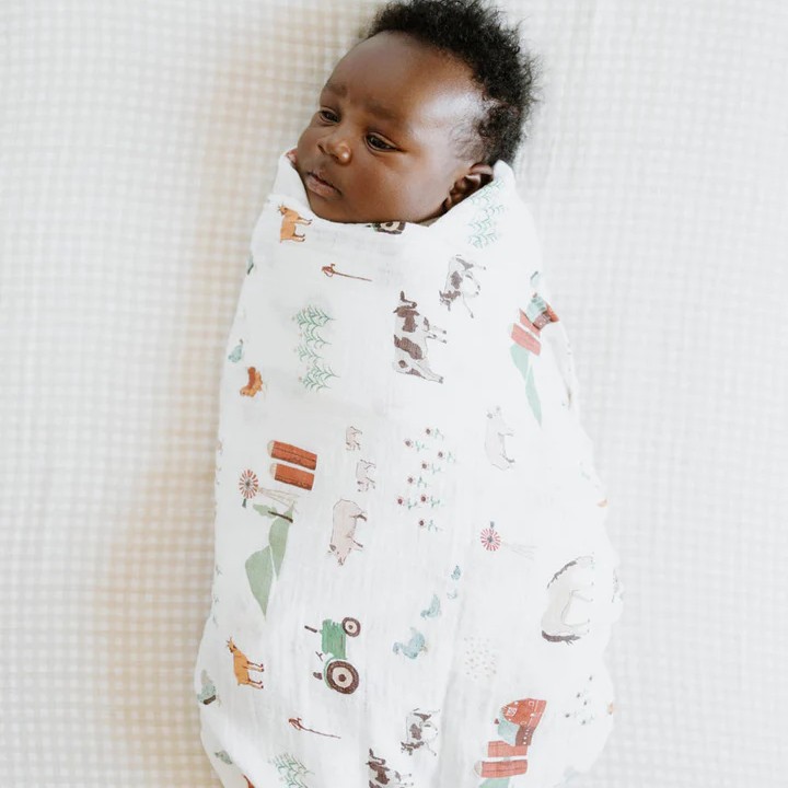 Muslin Fitted Cot Sheet - Tan Gingham