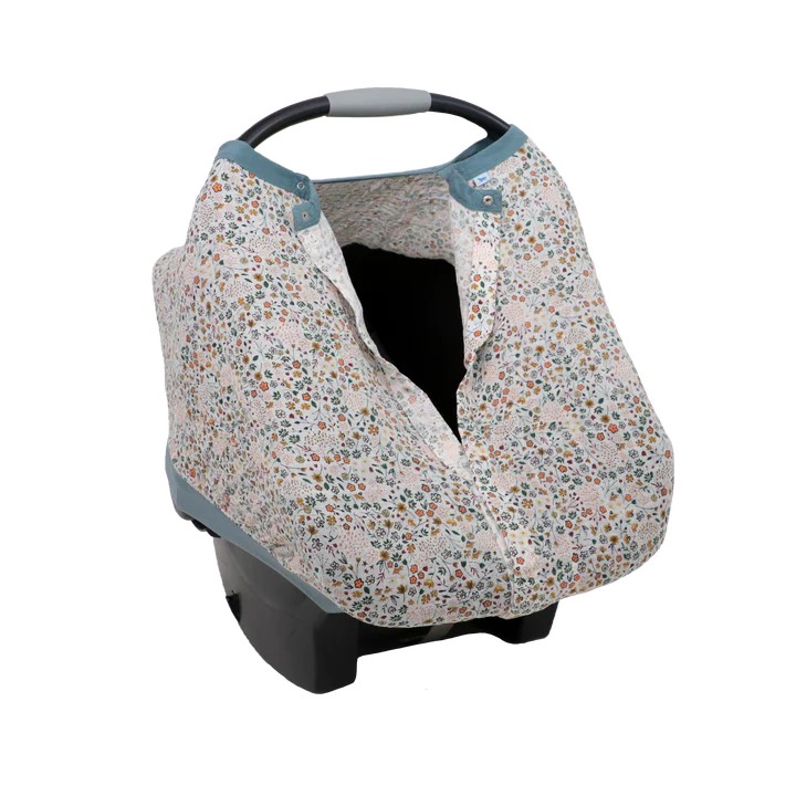 Muslin Car Seat Canopy V2 - Pressed Petals