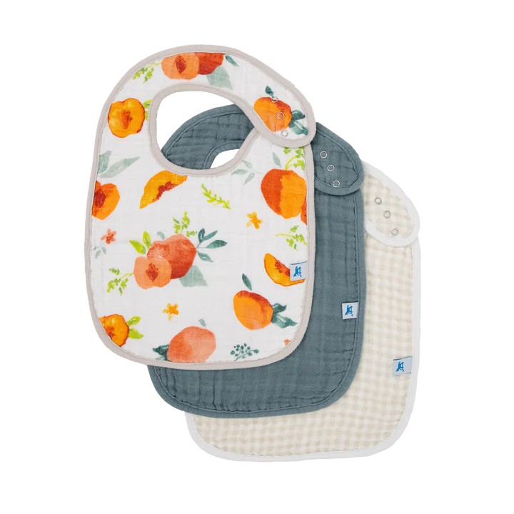 Muslin Classic Bib 3 Pack - Georgia Peach