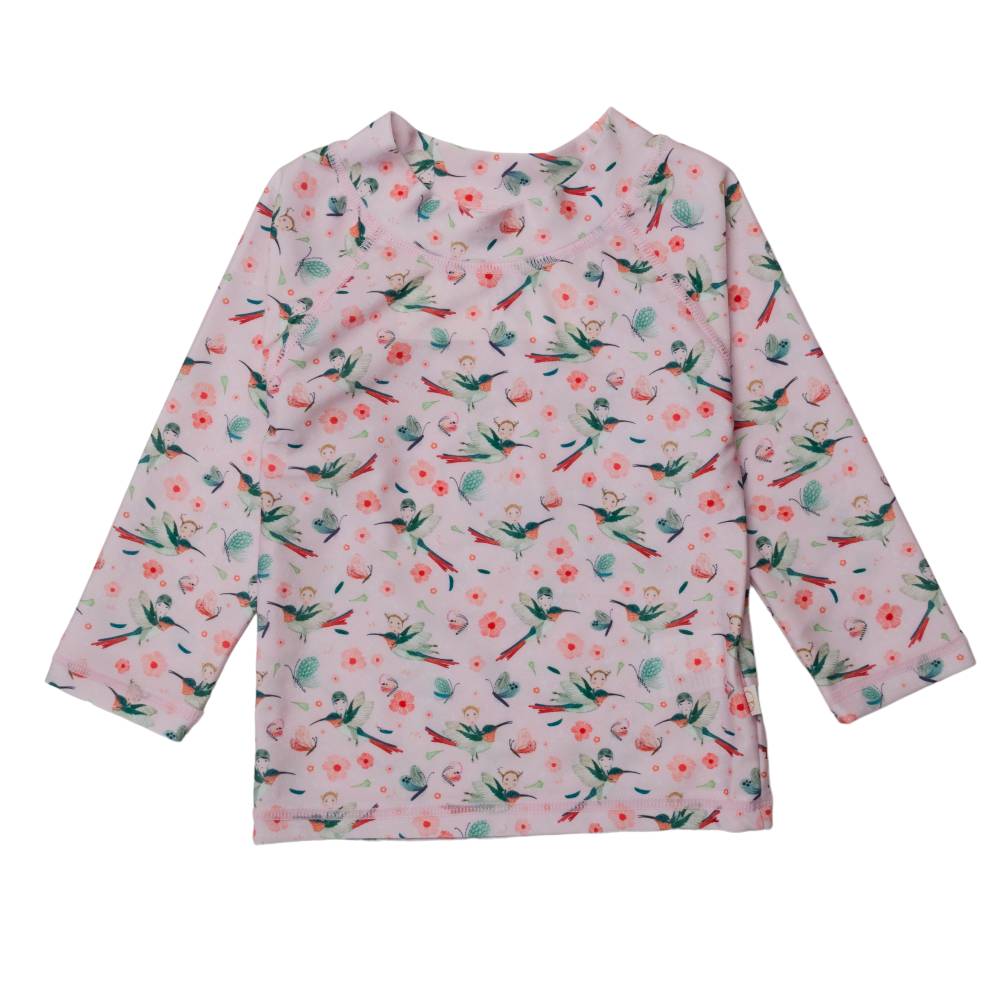 UPF50+ Swim Rash Vest - Pink Hummingbird