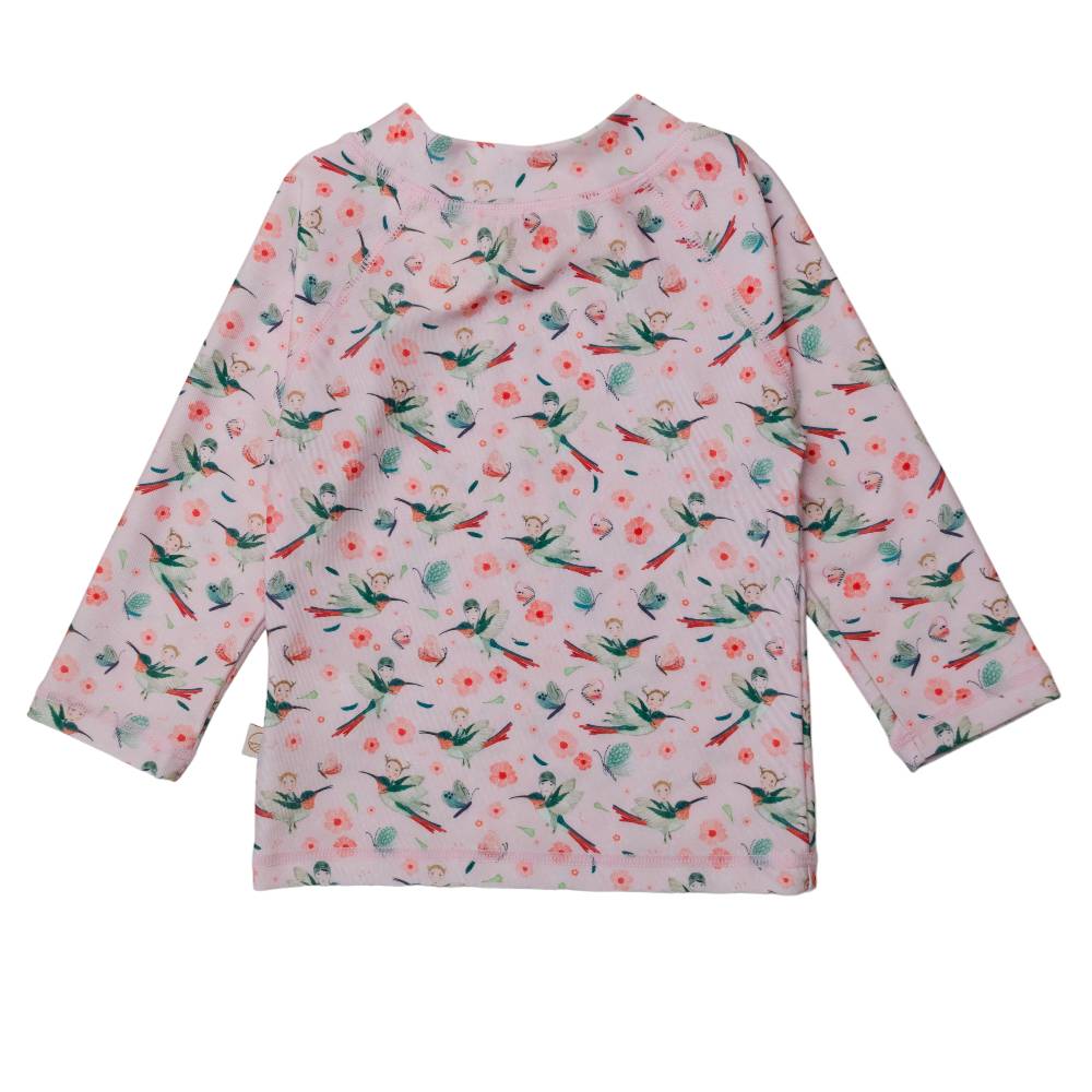 UPF50+ Swim Rash Vest - Pink Hummingbird