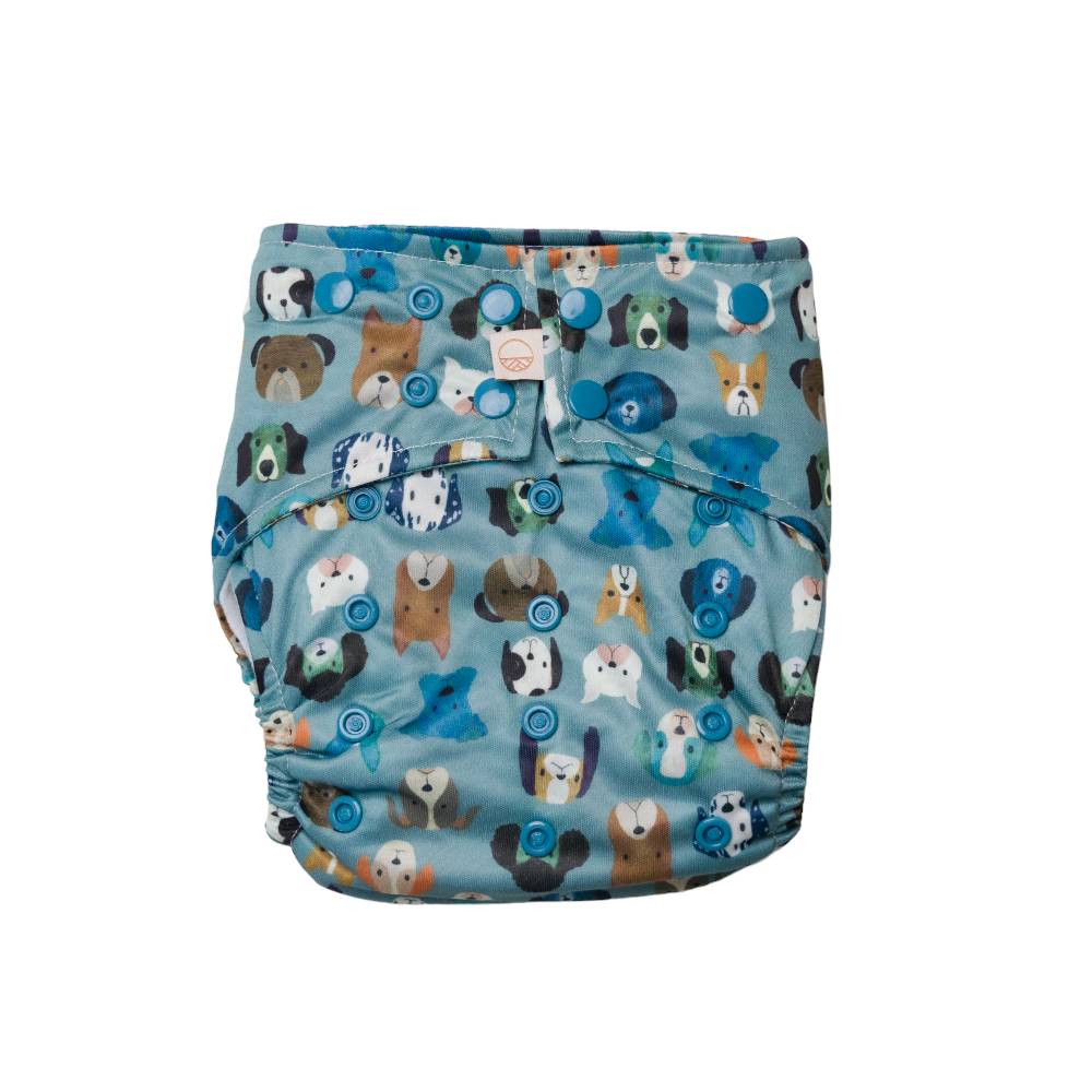 Nestling SNAP Nappy Cover - All the Dogs