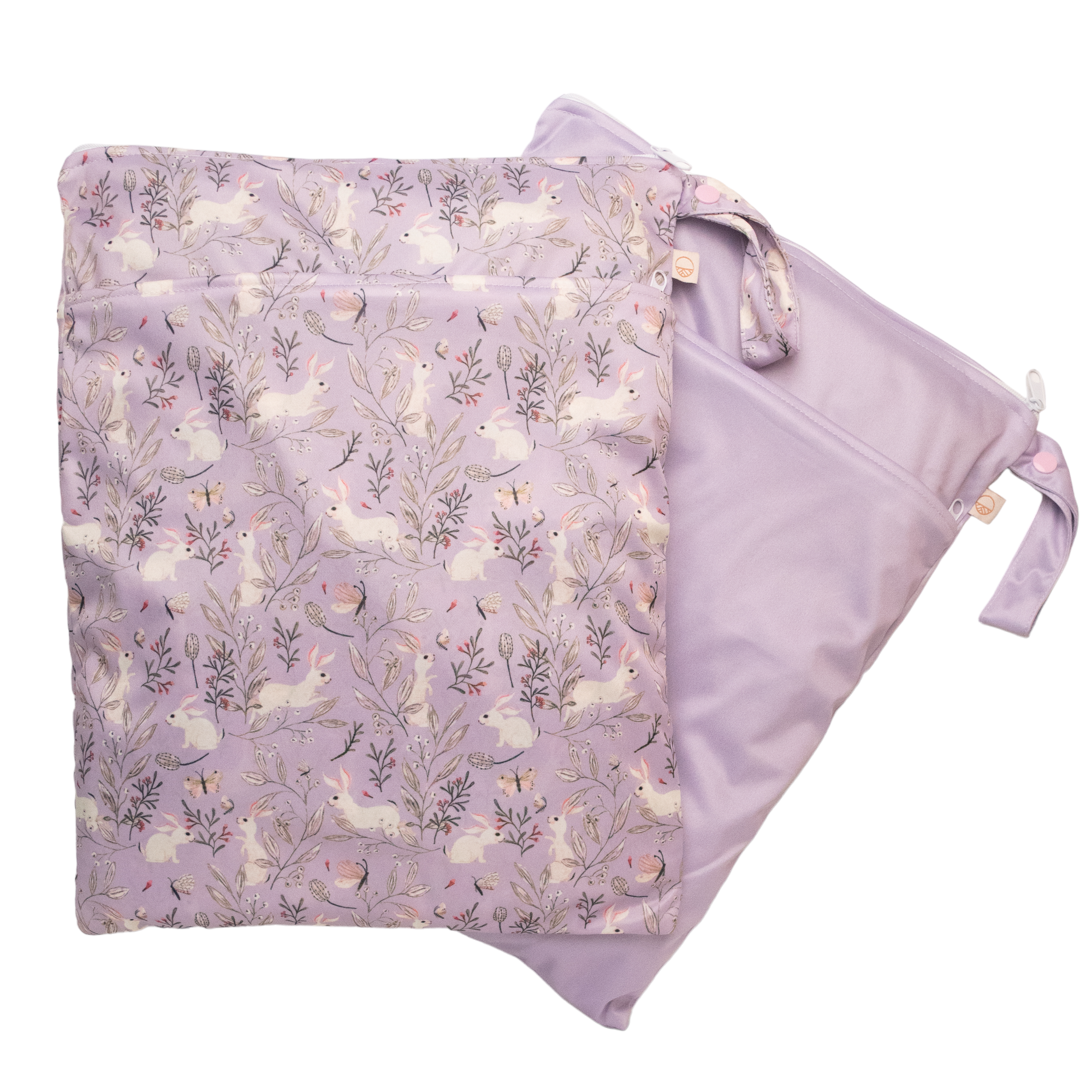Nestling Double Pocket Wet Bag - Lilac Bunnies