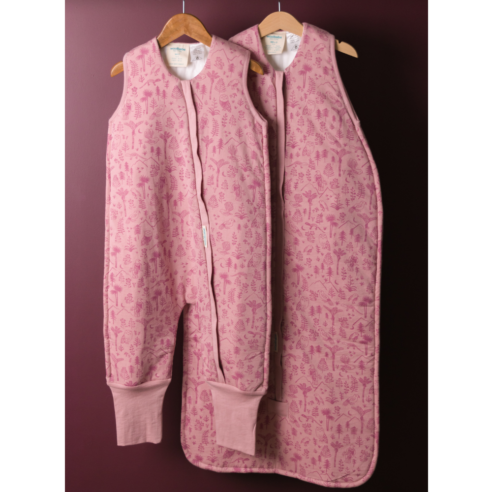 Woolbabe Duvet Merino/Organic Cotton Sleeping Suit - Dusk Wilderness