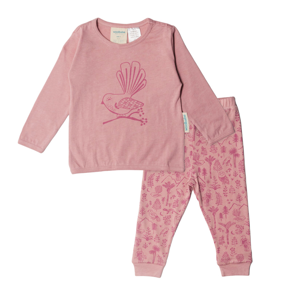 Woolbabe Merino/Organic Cotton Winter Pyjamas - Dusk Wilderness
