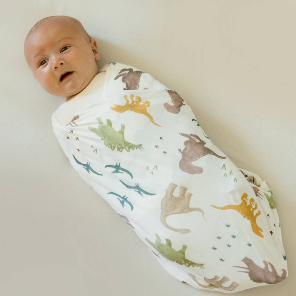 Little Unicorn Stretch Knit Single Swaddle - Dino Pals