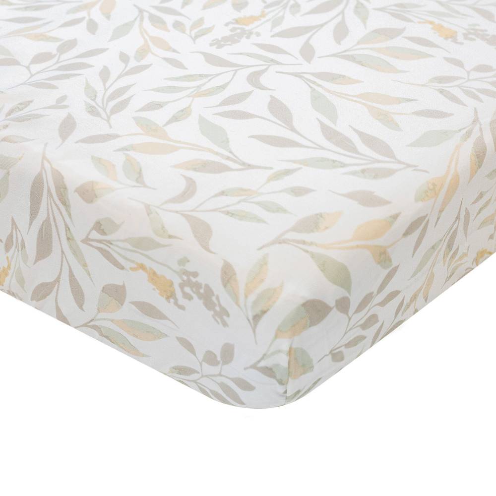 Crane Baby Cot Fitted Sheet - Willow Collection - Willow Multi Colour Leaf