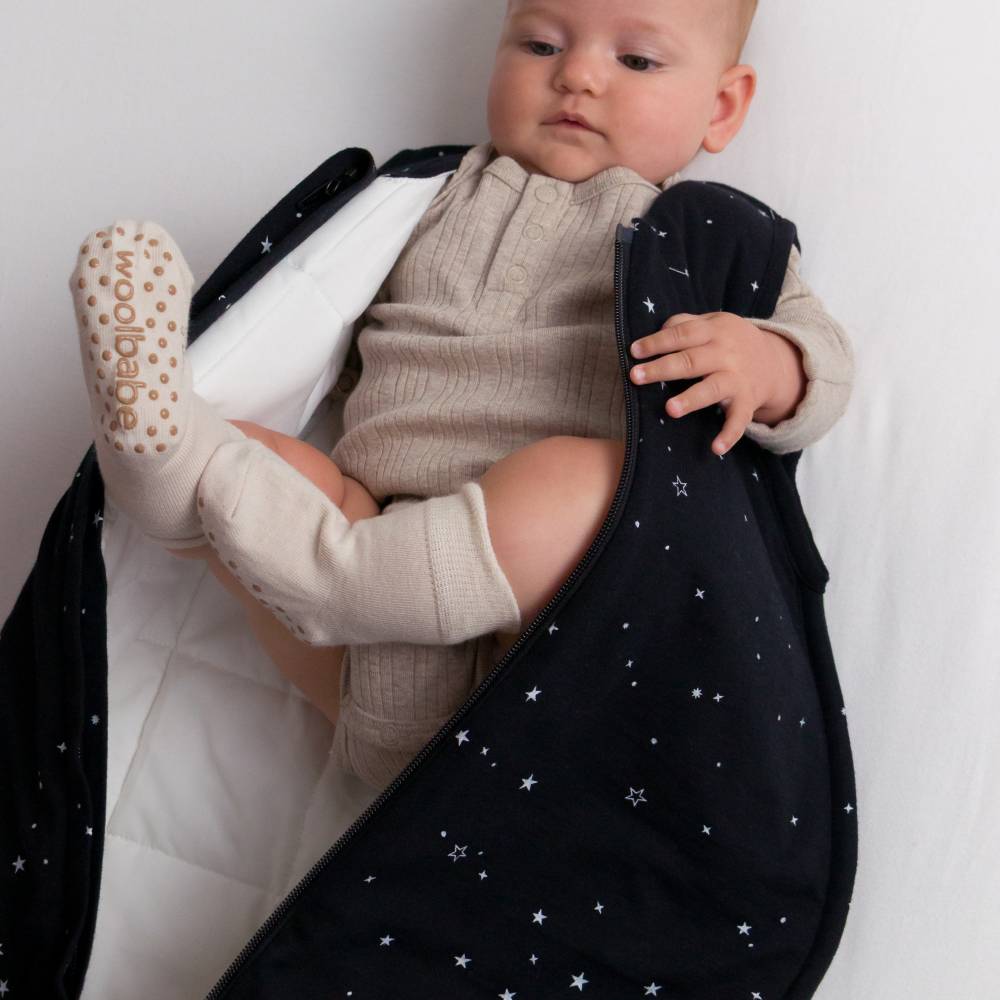Woolbabe Merino & Organic Cotton Sleepy Socks - Dune