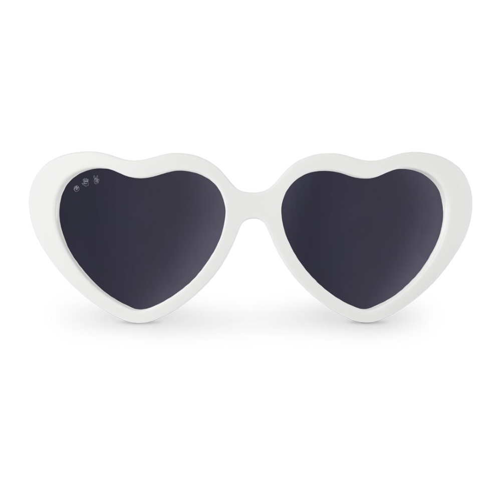 Hearts Shades w Grey Lens - Baby - Ice Ice Baby White