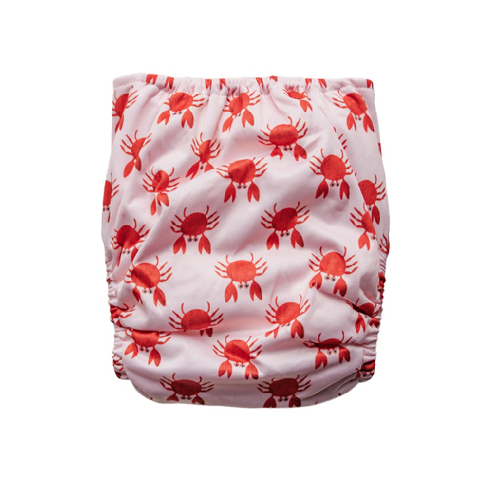 Sassy Snap Nappy with 2 Inserts - Crabs