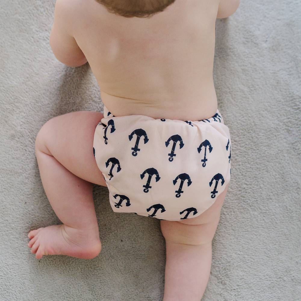 Sassy Snap Nappy with 2 Inserts - Anchors