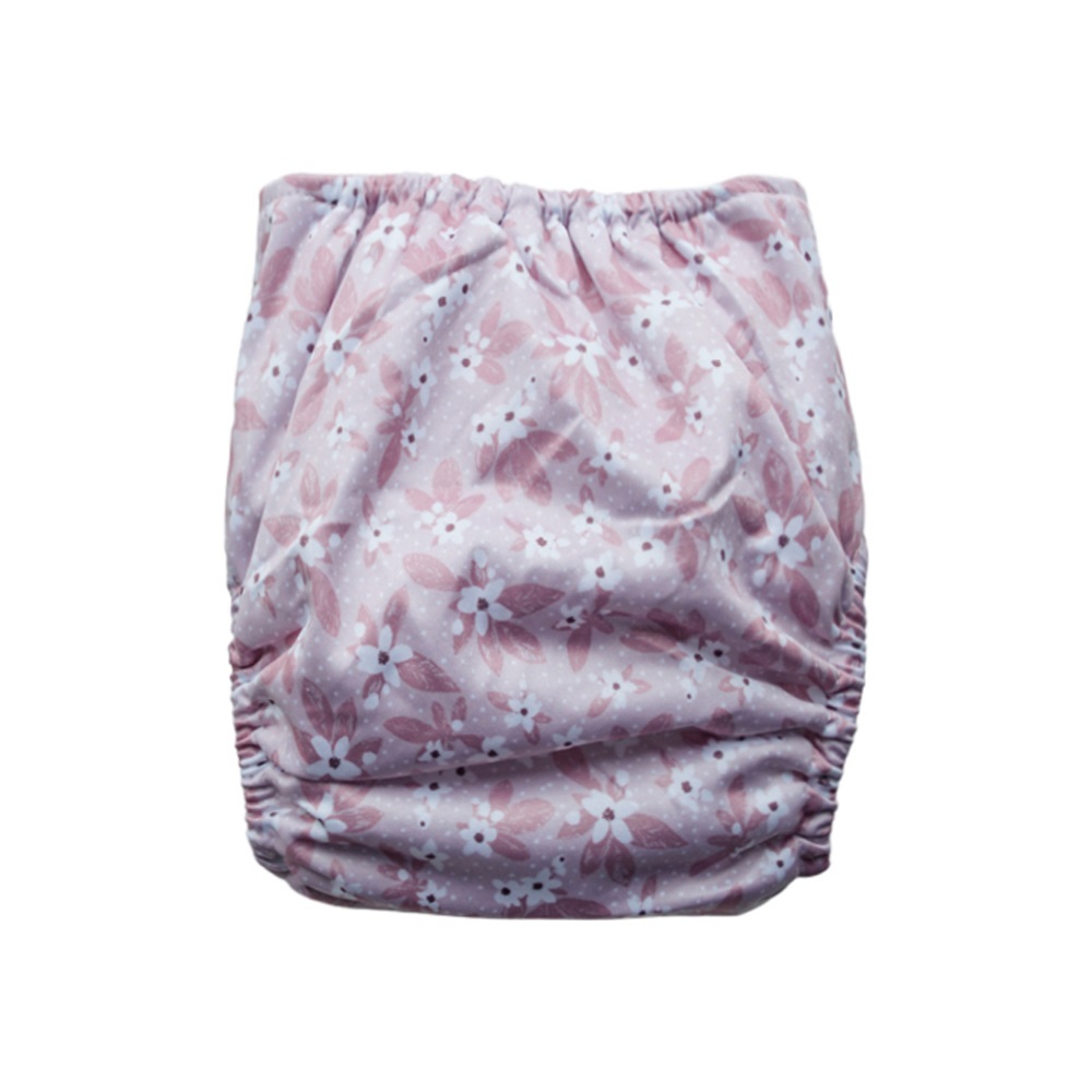Sassy Snap Nappy with 2 Inserts - Rose Floral