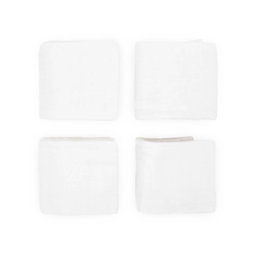 Cotton Muslin Squares - 4 Pack - White
