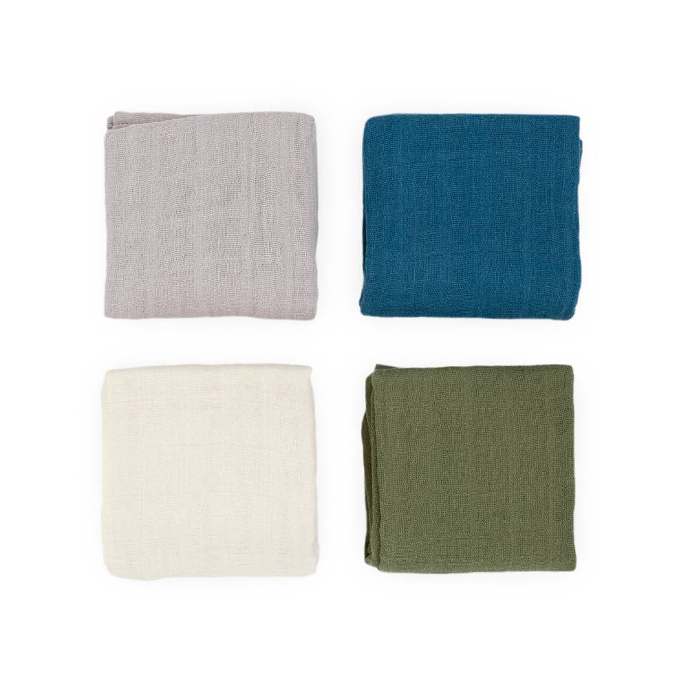 Cotton Muslin Squares - 4 Pack - Fern