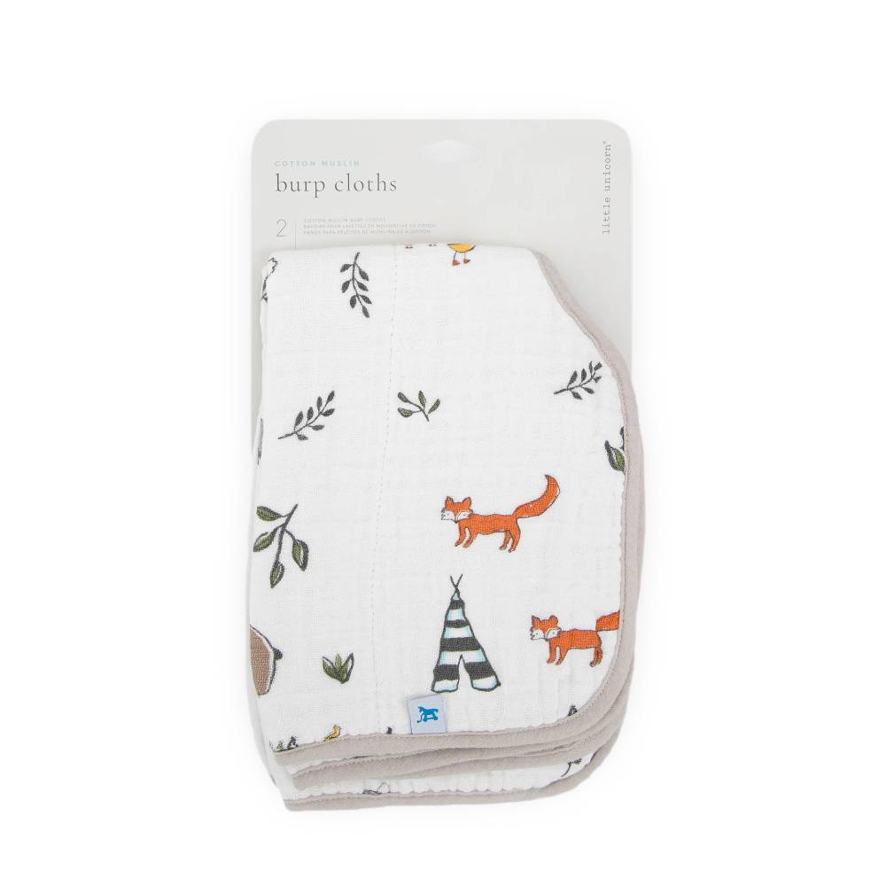 Muslin Burp Cloth 2 Pack - Forest Friends