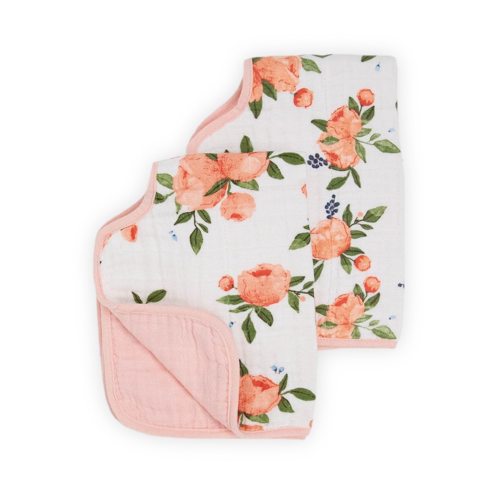 Muslin Burp Cloth 2 Pack - Watercolour Roses