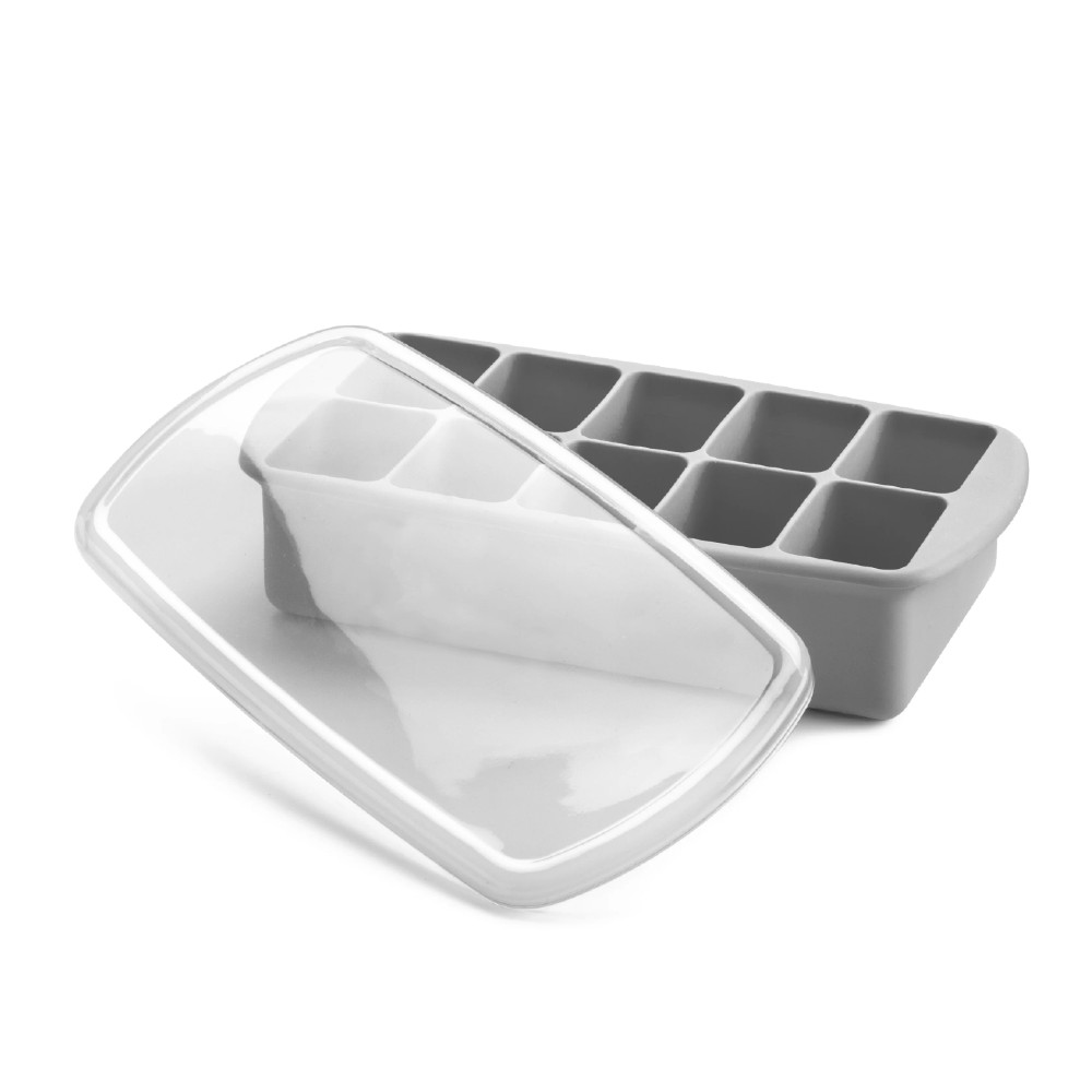 Melii Silicone Baby Food Freezer Tray with Lid - Grey