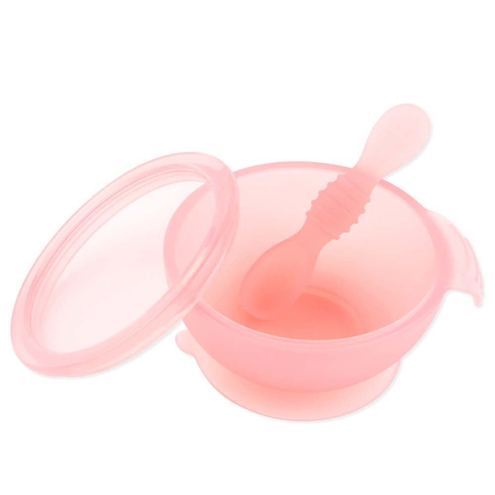 Bumkins First Feeding Set - Jelly Silicone - Pink Jelly