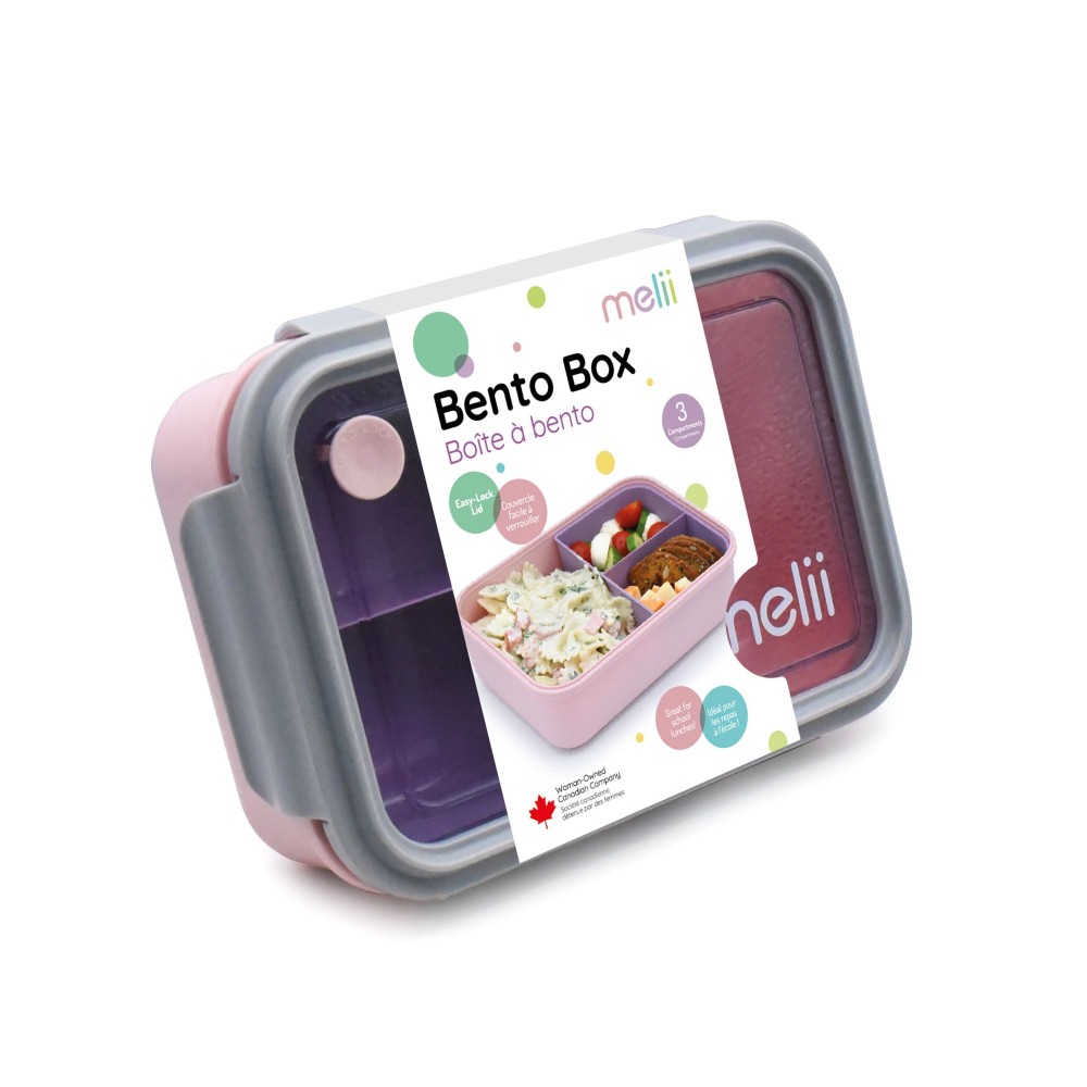 Melii Bento Box with Removable Divider - 1250ml - Pink
