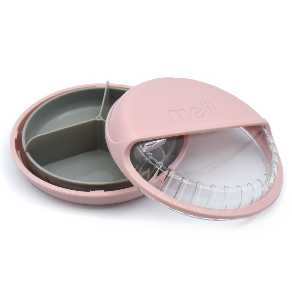 Melii Spin Snack Container - Pink & Grey