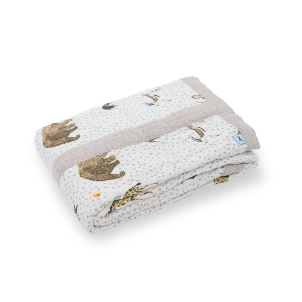 Cotton Muslin Baby Blanket - Party Animals